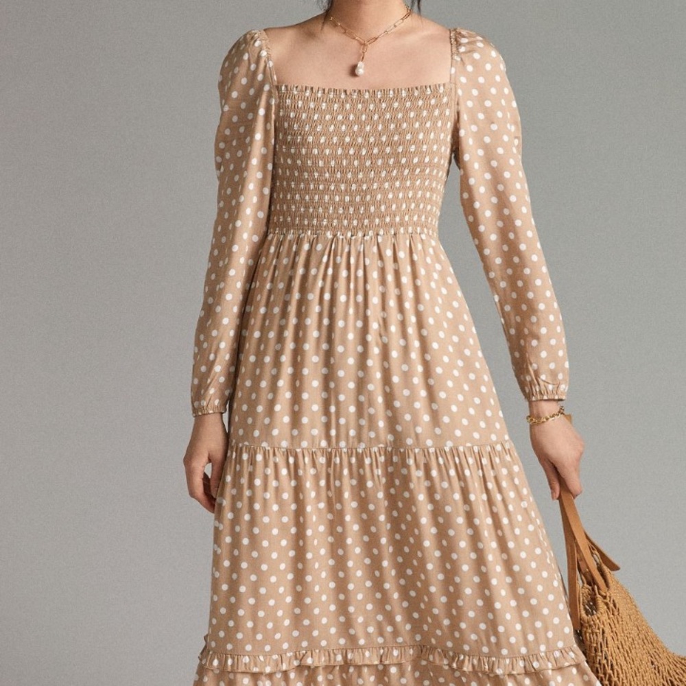 Anthropologie Dolan Left Coast Smocked Midi Dress